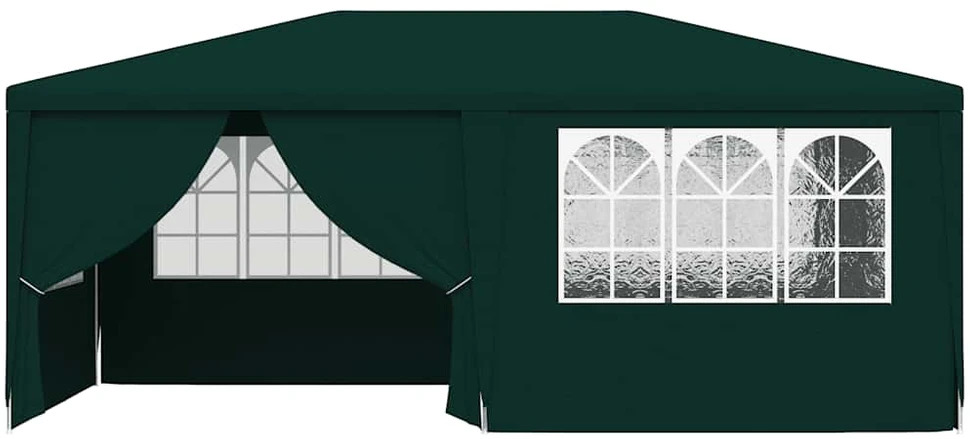 Proginė palapinė su šoninėmis sienomis, žalia, 4x6m, 90g/m²
