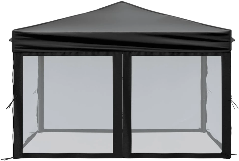 Proginė palapinė su šoninėmis sienomis, juoda, 3x3m