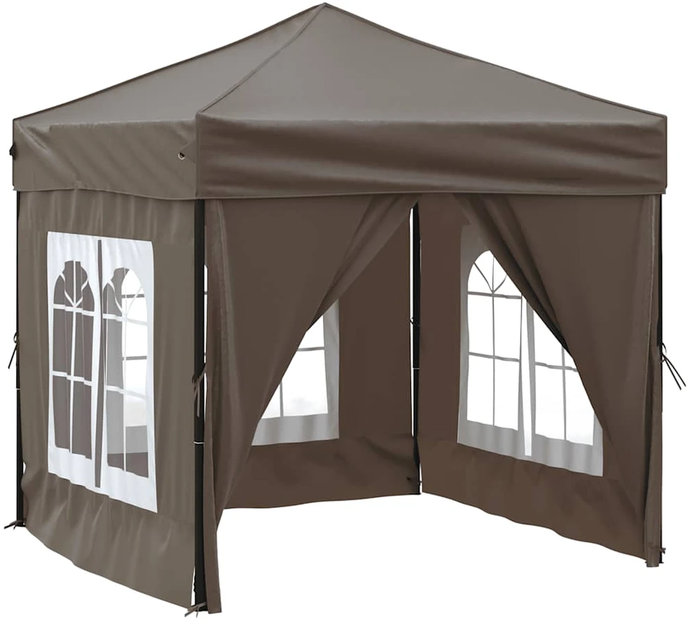 Proginė palapinė su šoninėmis sienomis, taupe, 2x2m