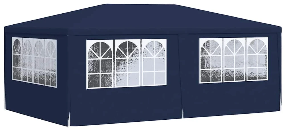 Proginė palapinė su šoninėmis sienomis, mėlyna, 4x6m, 90g/m²