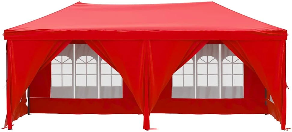Proginė palapinė su šoninėmis sienomis, raudona, 3x6m