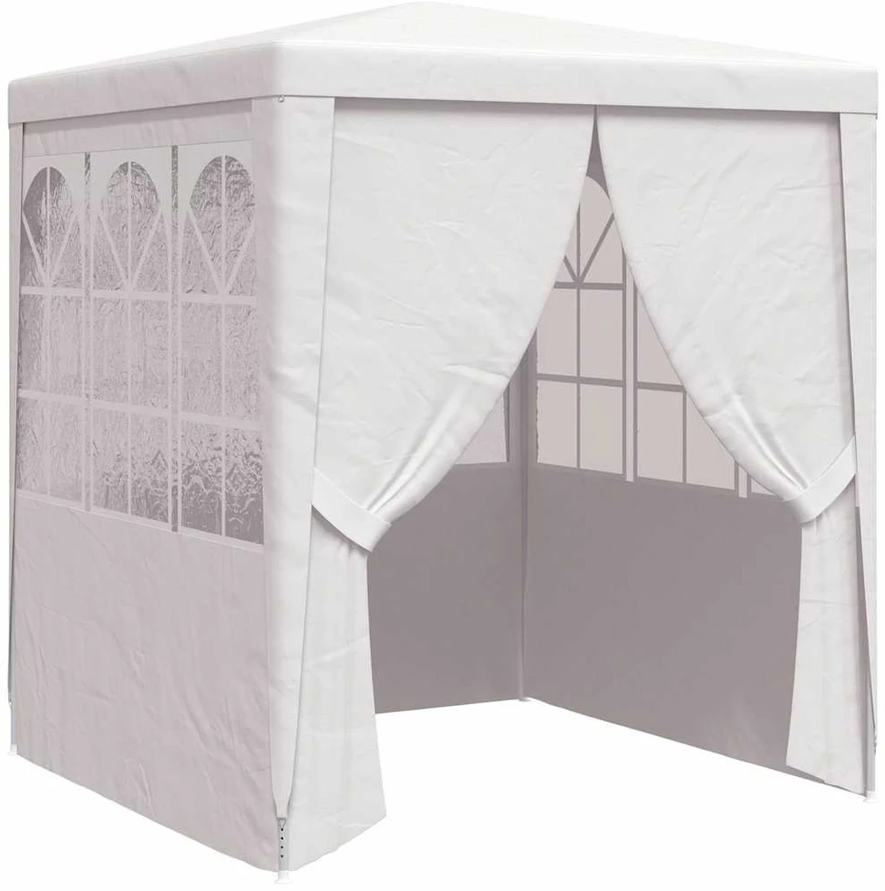 Proginė palapinė su šoninėmis sienomis, balta, 2,5x2,5m, 90g/m²