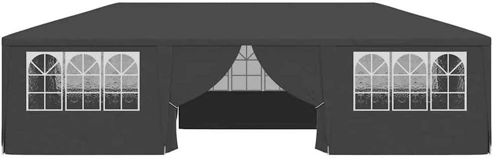 Proginė palapinė su šoninėmis sienomis, antracito, 4x9m, 90g/m²