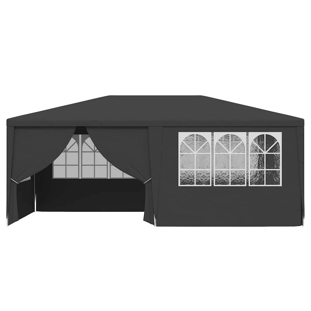 Proginė palapinė su šoninėmis sienomis, antracito, 4x6m, 90g/m²