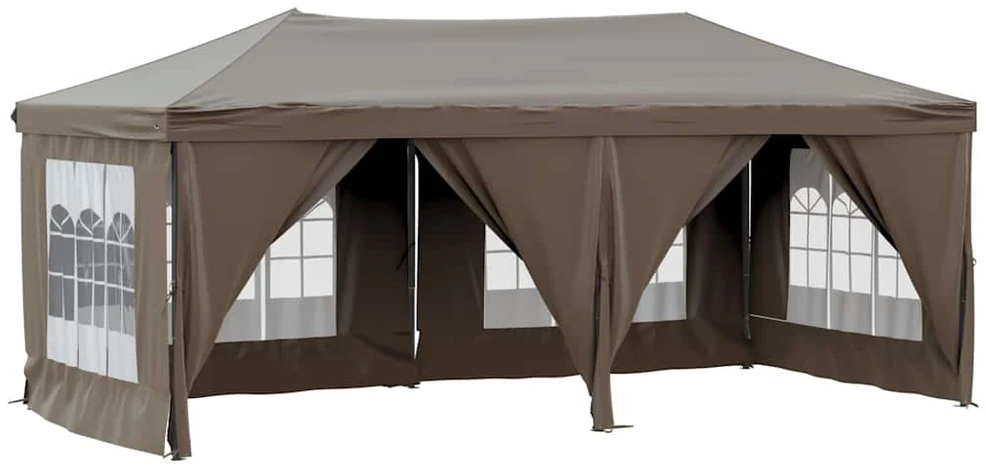 Proginė palapinė su šoninėmis sienomis, taupe, 3x6m