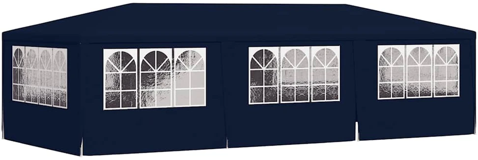 Proginė palapinė su šoninėmis sienomis, mėlyna, 4x9m, 90g/m²
