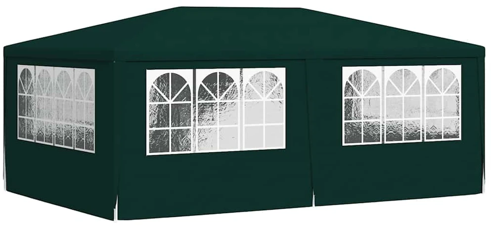 Proginė palapinė su šoninėmis sienomis, žalia, 4x6m, 90g/m²