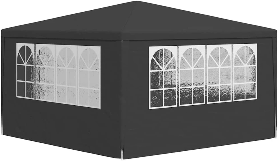 Proginė palapinė su šoninėmis sienomis, antracito, 4x4m, 90g/m²