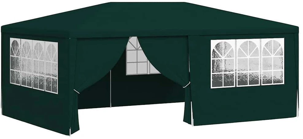 Proginė palapinė su šoninėmis sienomis, žalia, 4x6m, 90g/m²