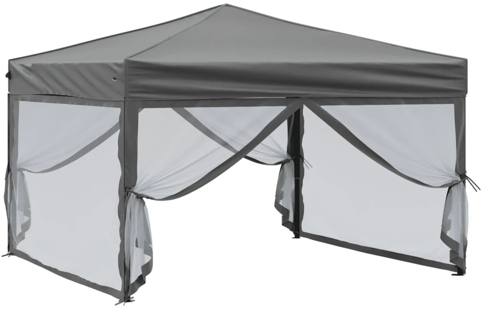 Proginė palapinė su šoninėmis sienomis, antracito, 3x3m