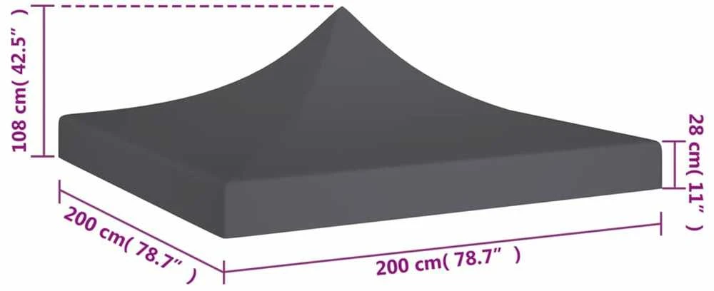 Proginės palapinės stogas, antracito spalvos, 2x2m, 270 g/m²