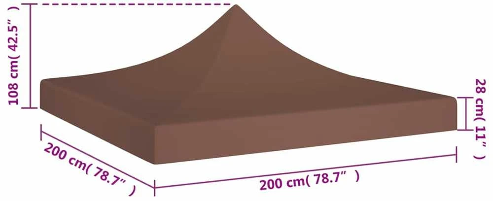 Proginės palapinės stogas, rudos spalvos, 2x2m, 270 g/m²