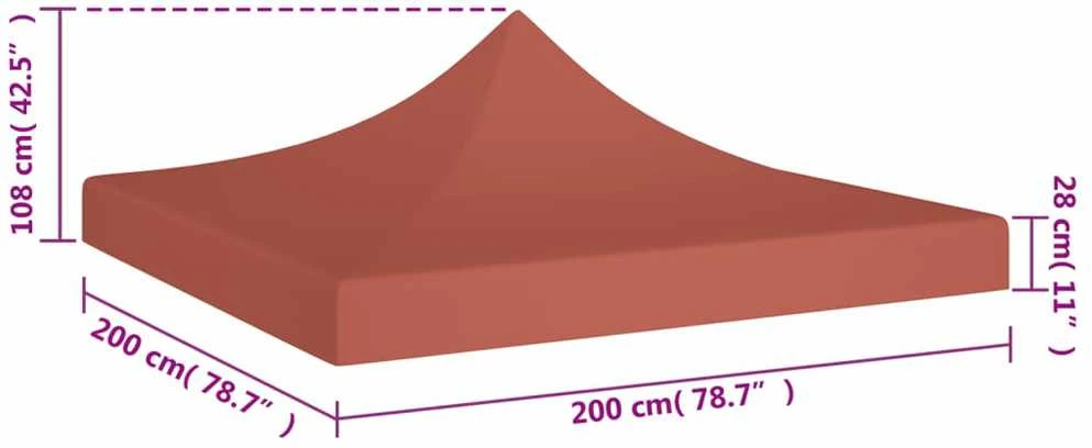 Proginės palapinės stogas, terakota spalvos, 2x2m, 270 g/m²