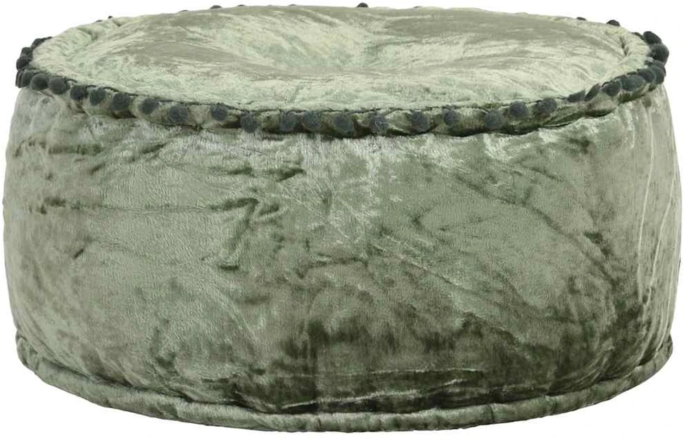 Pufas, žalios spalvos, 40x20cm, aksomas, apskritas