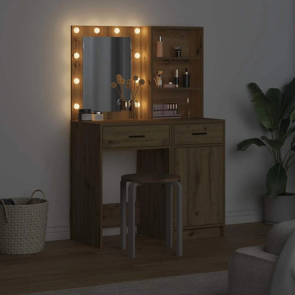 Puošimosi stalo komplektas su LED 2 vnt. Amatininkų ąžuolas