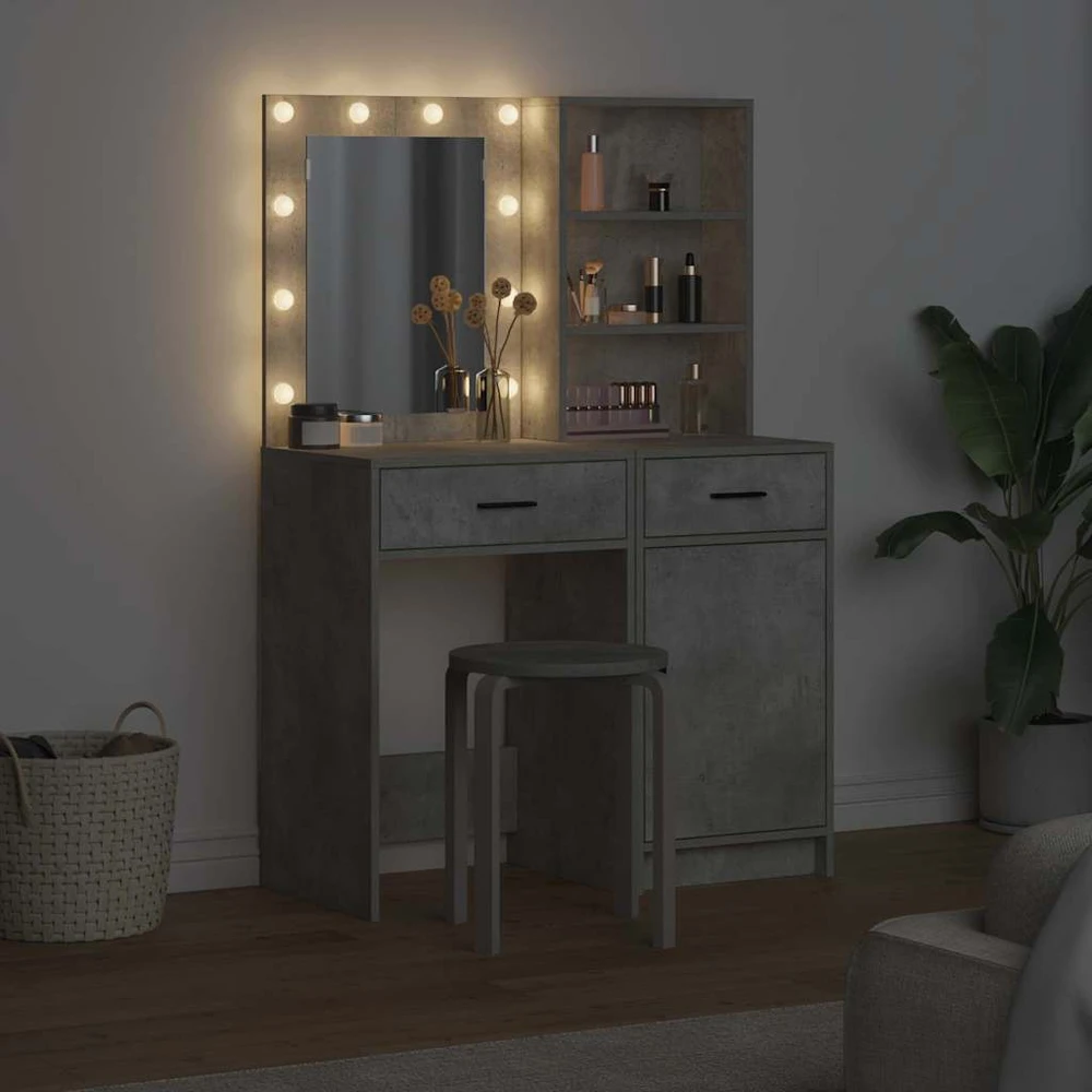 Puošimosi stalo komplektas su LED 2 vnt. Betono pilka