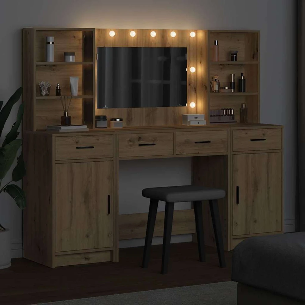 Puošimosi stalo komplektas su LED 3 vnt. Amatininkų ąžuolas