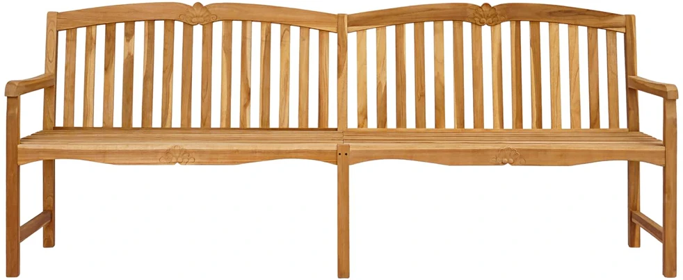 Rankomis drožinėtas suoliukas su kriauklės motyvu