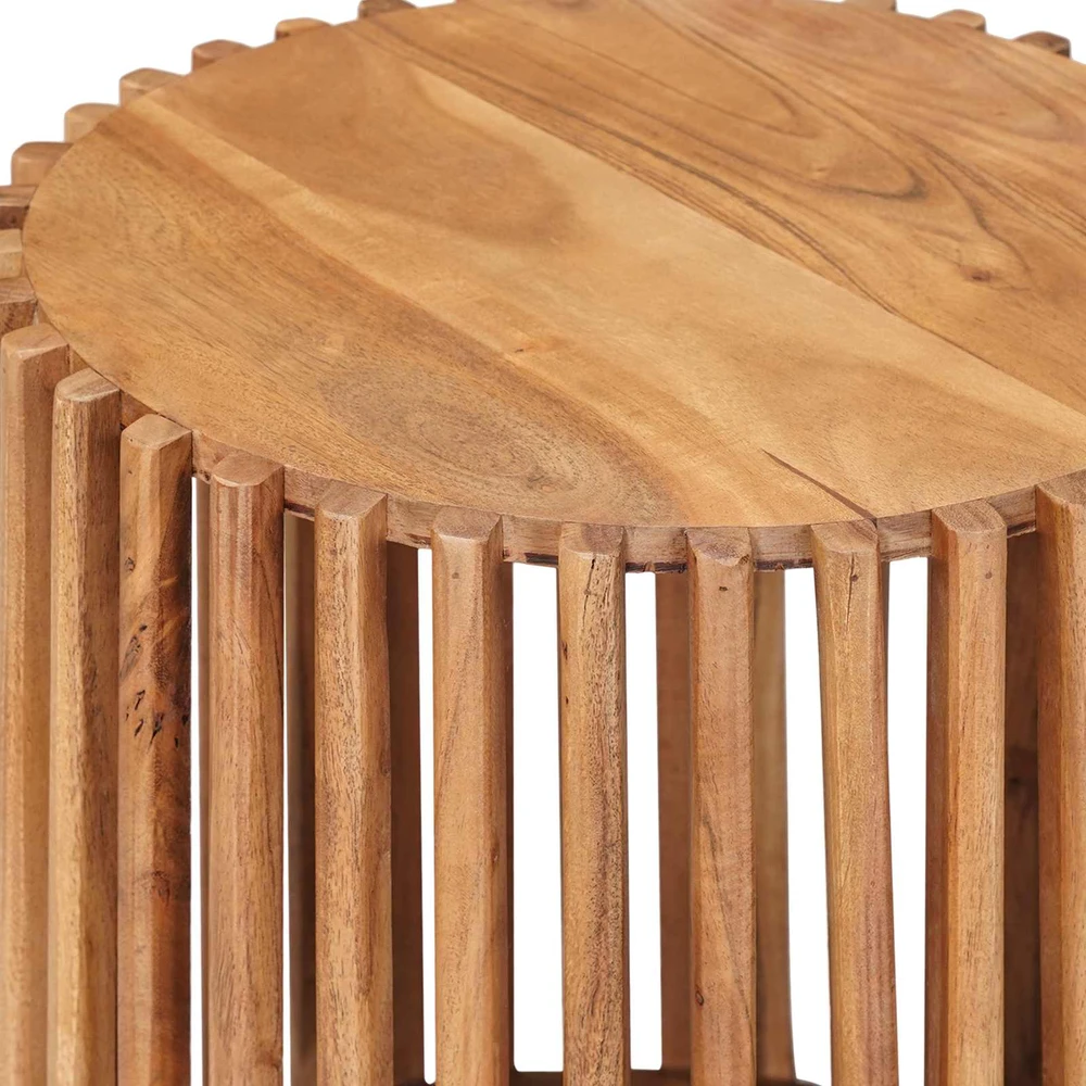 Rankų darbo šoniniai stalų rinkinys 2 vnt. Teak medžio rudas