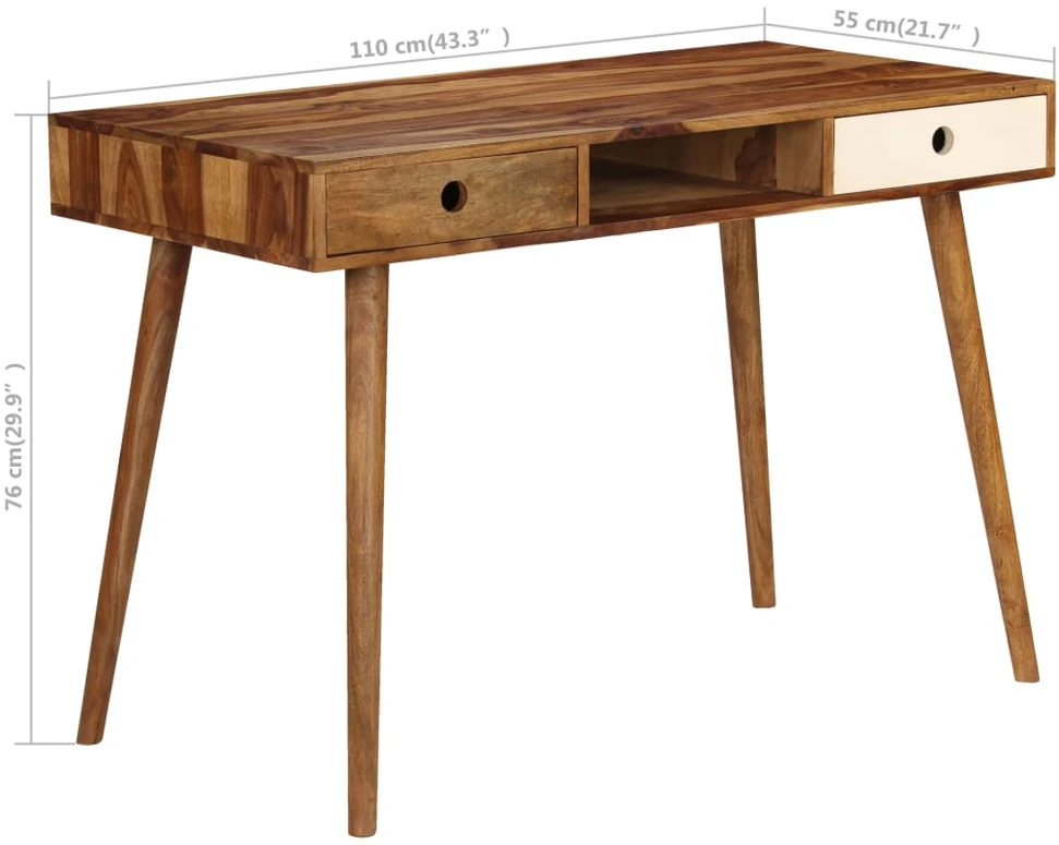 Rašomasis stalas, 110x55x76cm, rausv. dalberg. med. masyvas