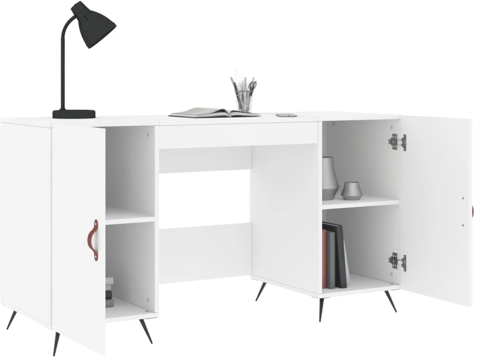 Rašomasis stalas, baltos spalvos, 140x50x75cm, apdirbta mediena