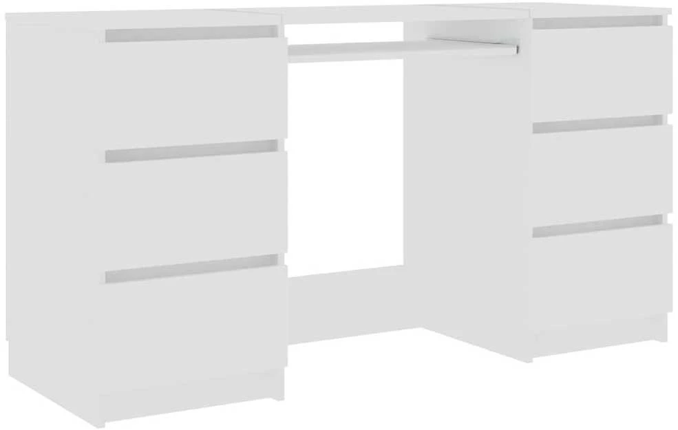 Rašomasis stalas, baltos spalvos, 140x50x77cm, apdirbta mediena