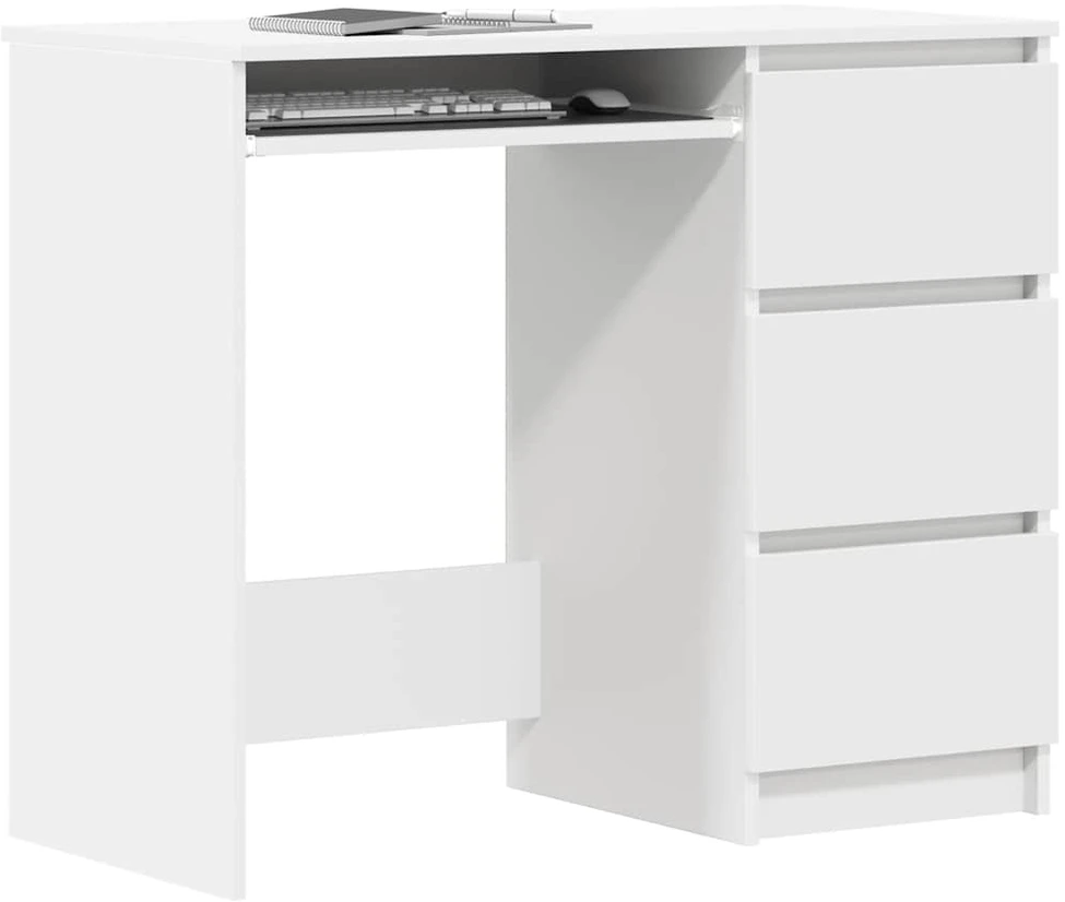 Rašomasis stalas, baltos spalvos, 90x45x76cm, apdirbta mediena