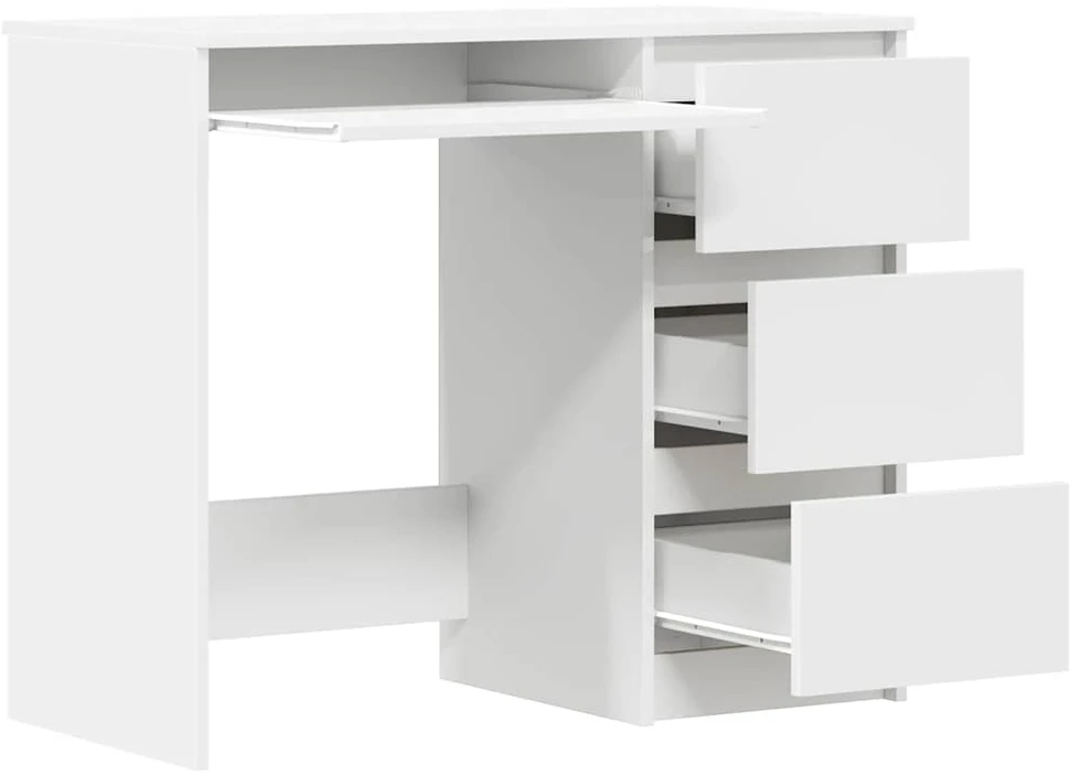 Rašomasis stalas, baltos spalvos, 90x45x76cm, apdirbta mediena