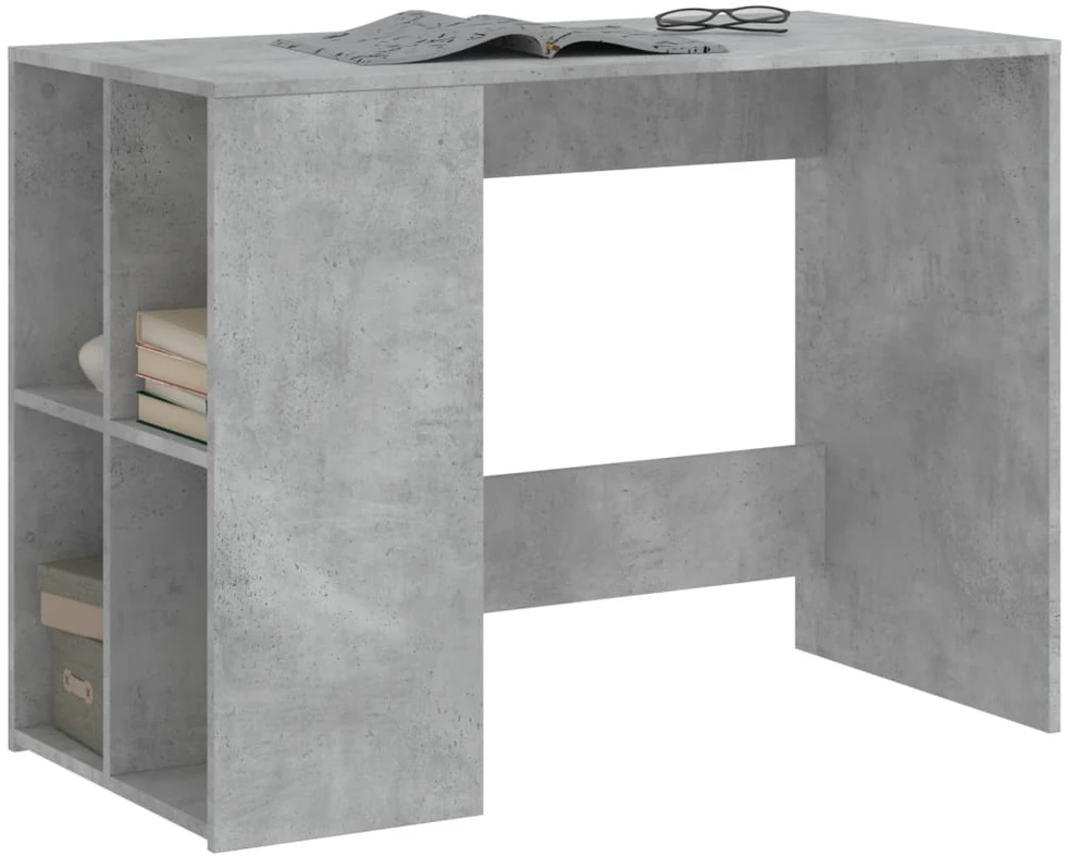 Rašomasis stalas, betono pilkas, 102x50x75cm, apdirbta mediena