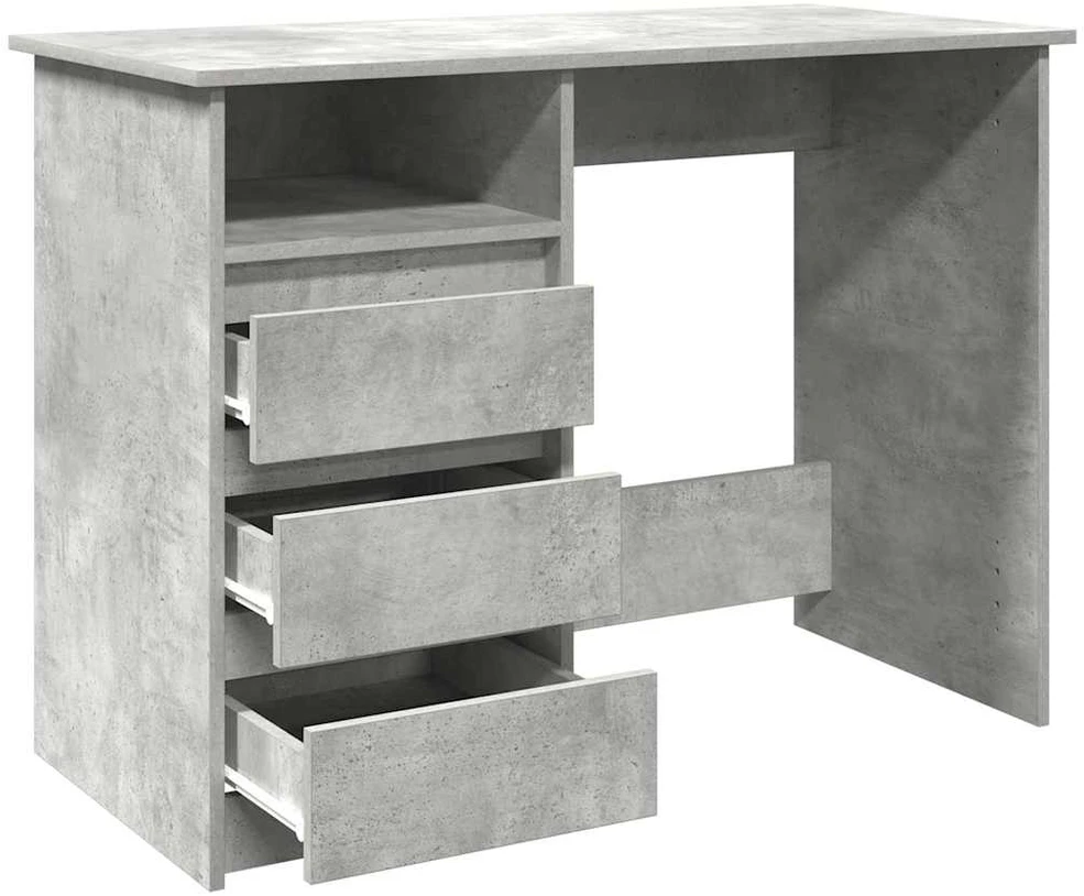 Rašomasis stalas, betono pilkas, 102x50x75cm, apdirbta mediena