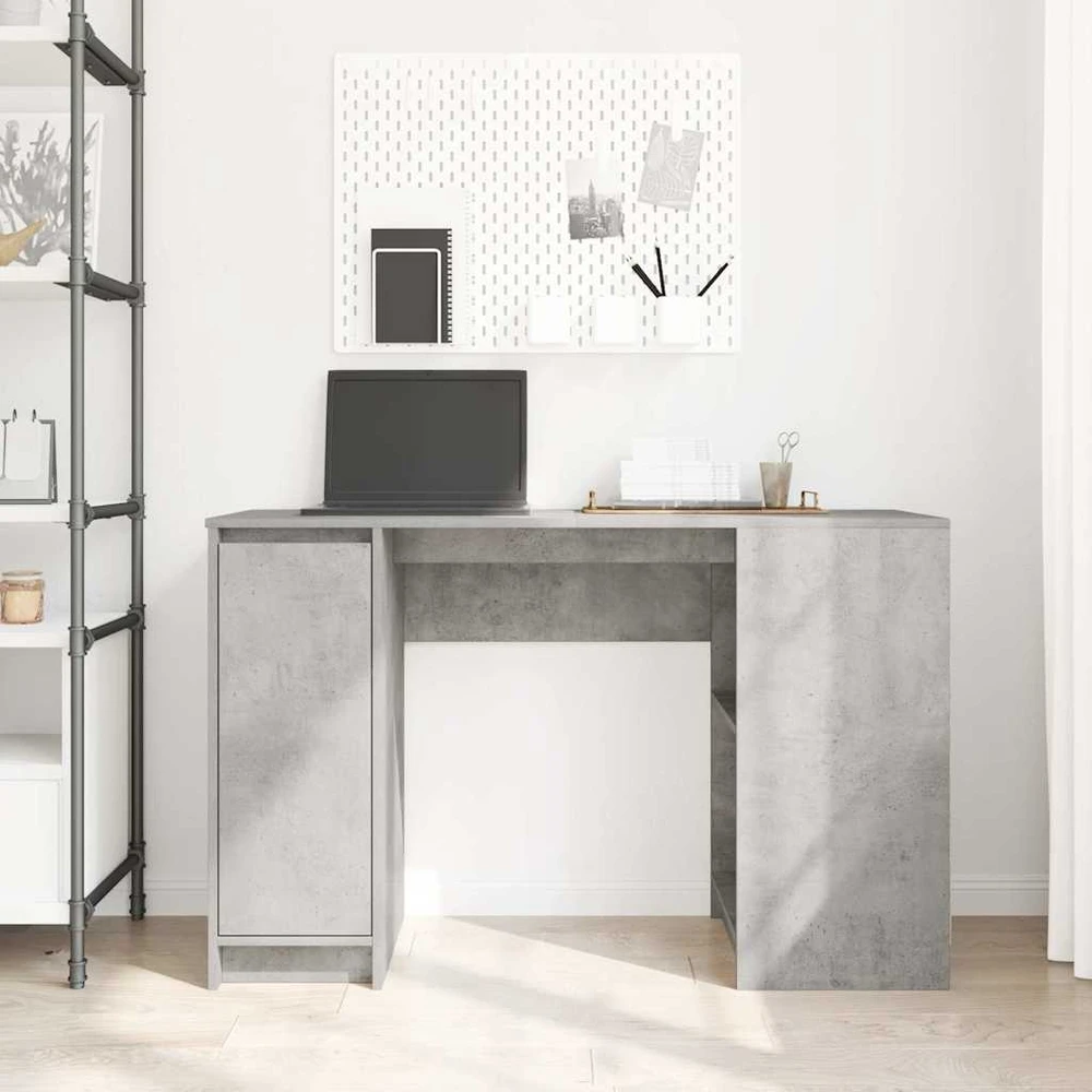 Rašomasis stalas, betono pilkas, 120x42x76 cm, apdirbta mediena
