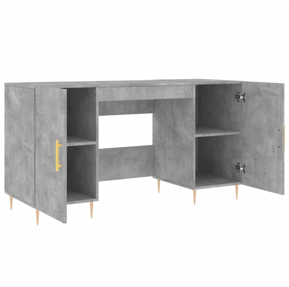 Rašomasis stalas, betono pilkas, 140x50x75cm, apdirbta mediena