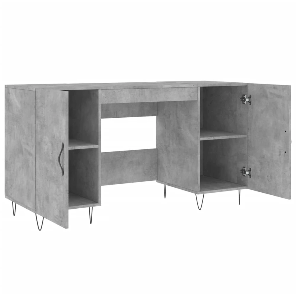 Rašomasis stalas, betono pilkas, 140x50x75cm, apdirbta mediena