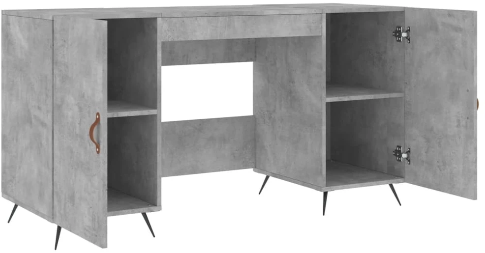 Rašomasis stalas, betono pilkas, 140x50x75cm, apdirbta mediena
