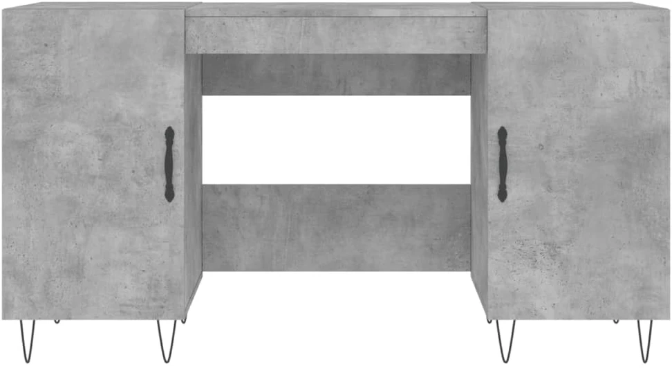 Rašomasis stalas, betono pilkas, 140x50x75cm, apdirbta mediena
