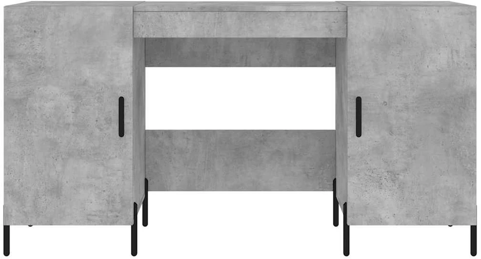 Rašomasis stalas, betono pilkas, 140x50x75cm, apdirbta mediena