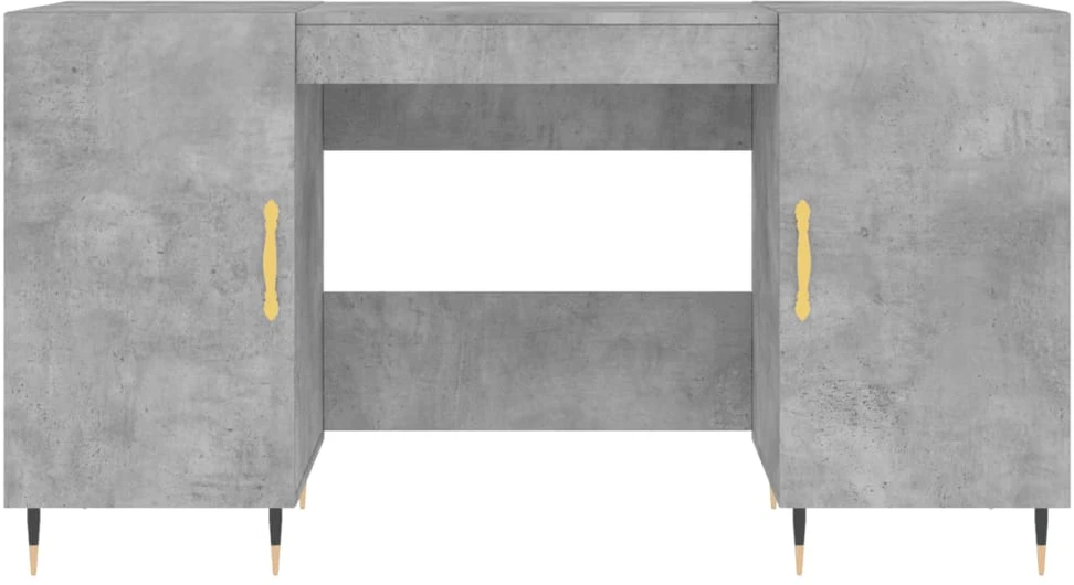 Rašomasis stalas, betono pilkas, 140x50x75cm, apdirbta mediena