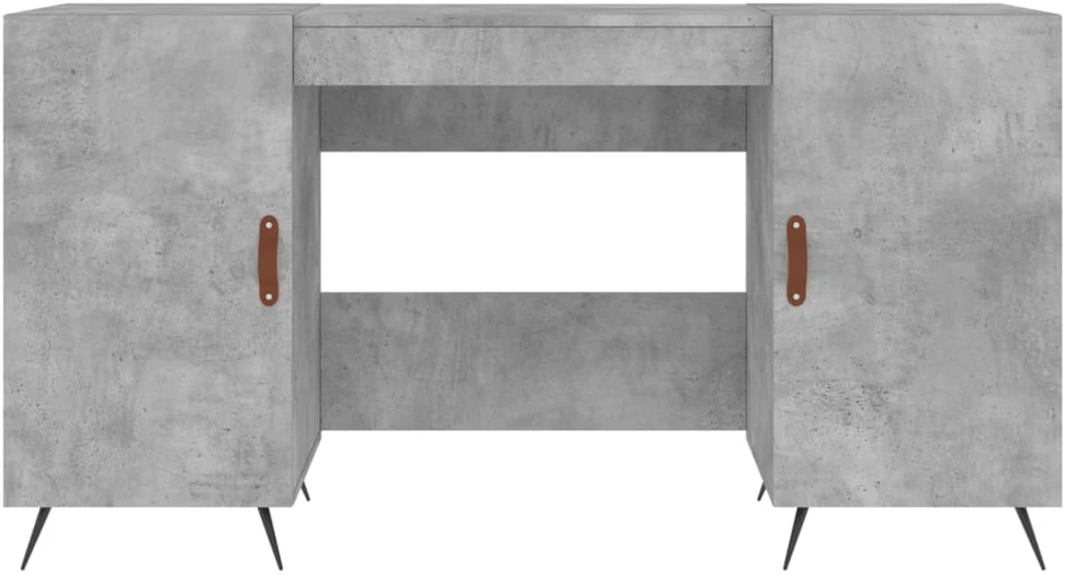 Rašomasis stalas, betono pilkas, 140x50x75cm, apdirbta mediena