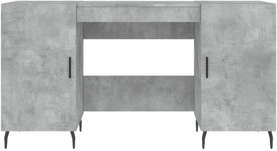 Rašomasis stalas, betono pilkas, 140x50x75cm, apdirbta mediena
