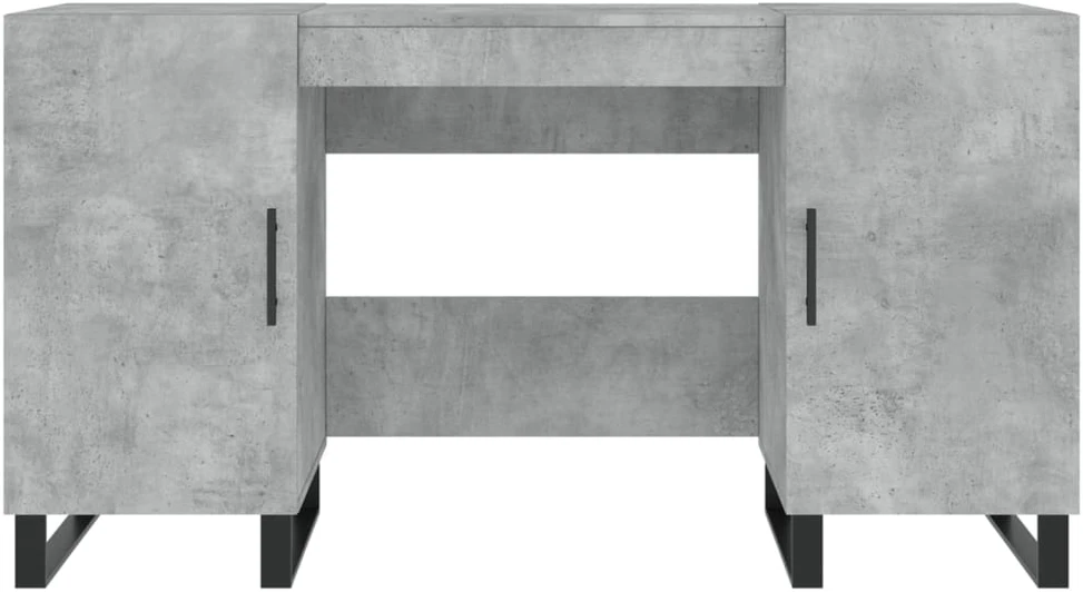 Rašomasis stalas, betono pilkas, 140x50x75cm, apdirbta mediena