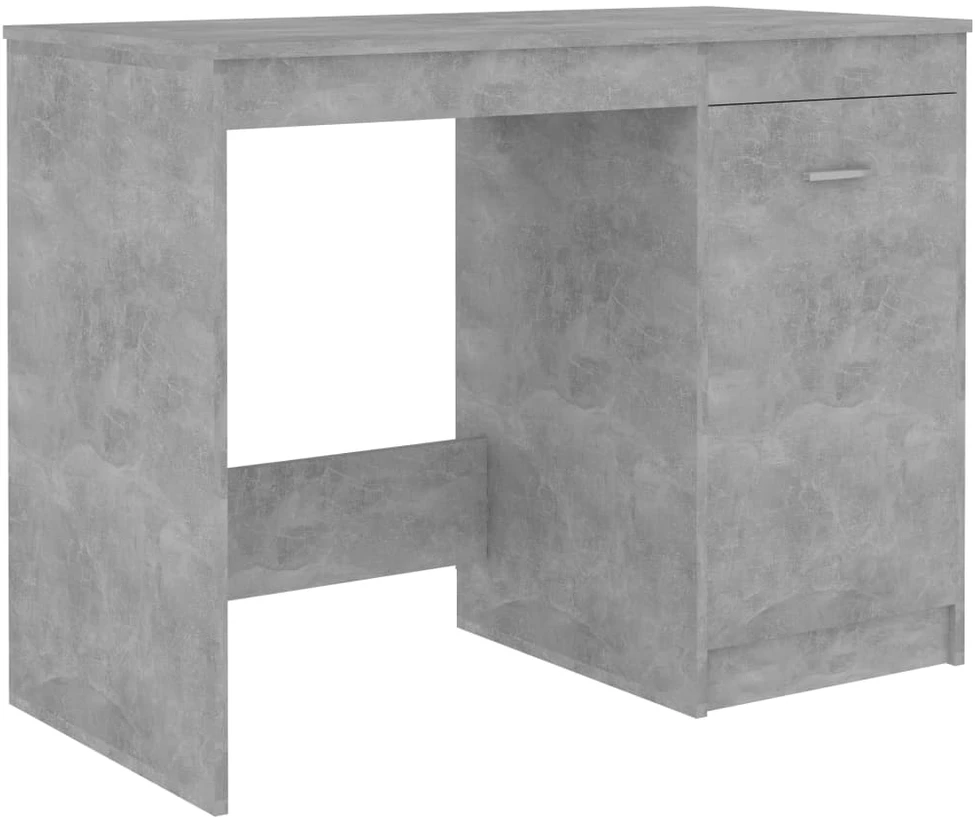 Rašomasis stalas, betono pilkas, 140x50x76cm, apdirbta mediena