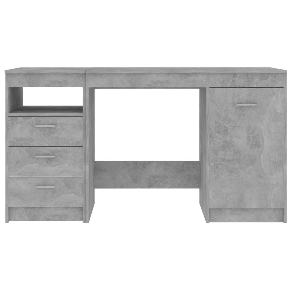 Rašomasis stalas, betono pilkas, 140x50x76cm, apdirbta mediena