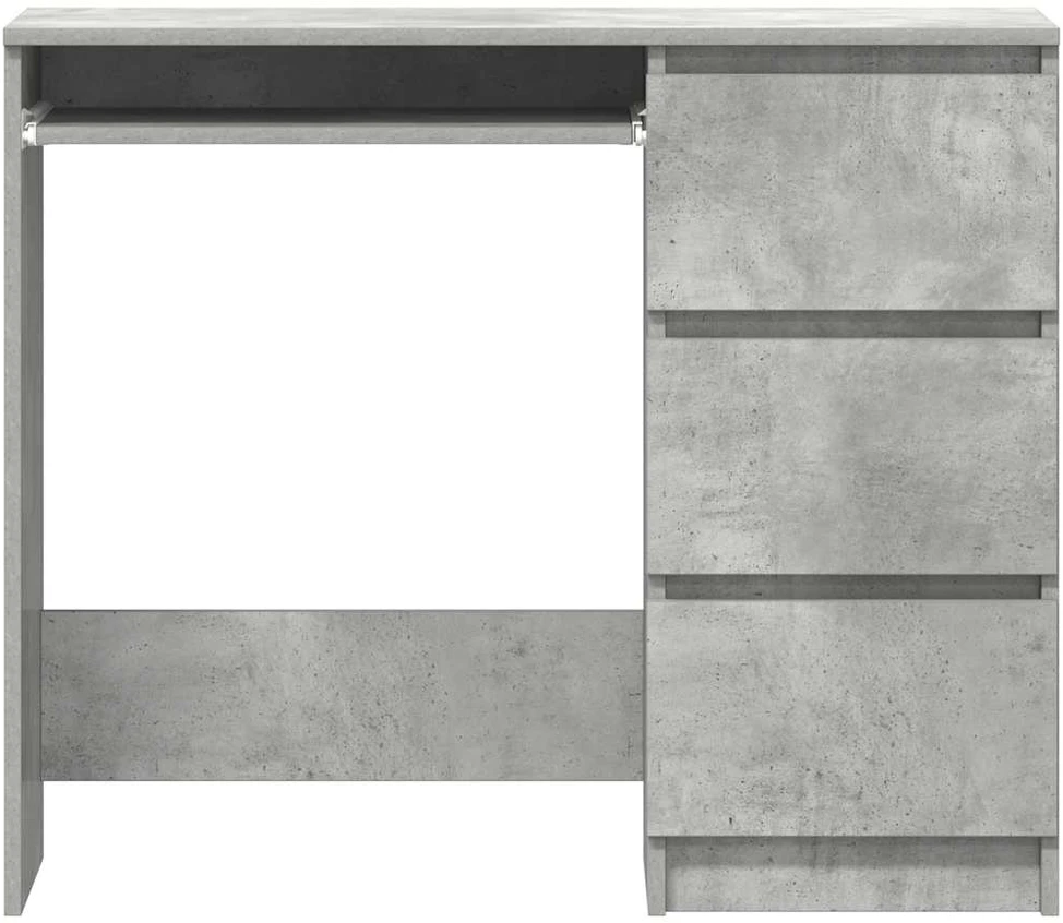 Rašomasis stalas, betono pilkas, 90x45x76cm, apdirbta mediena