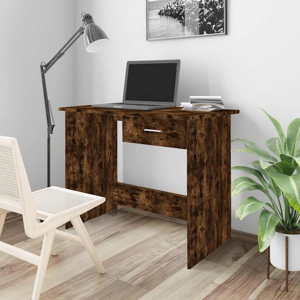Rašomasis stalas, dūminio ąžuolo, 100x50x76cm, apdirbta mediena