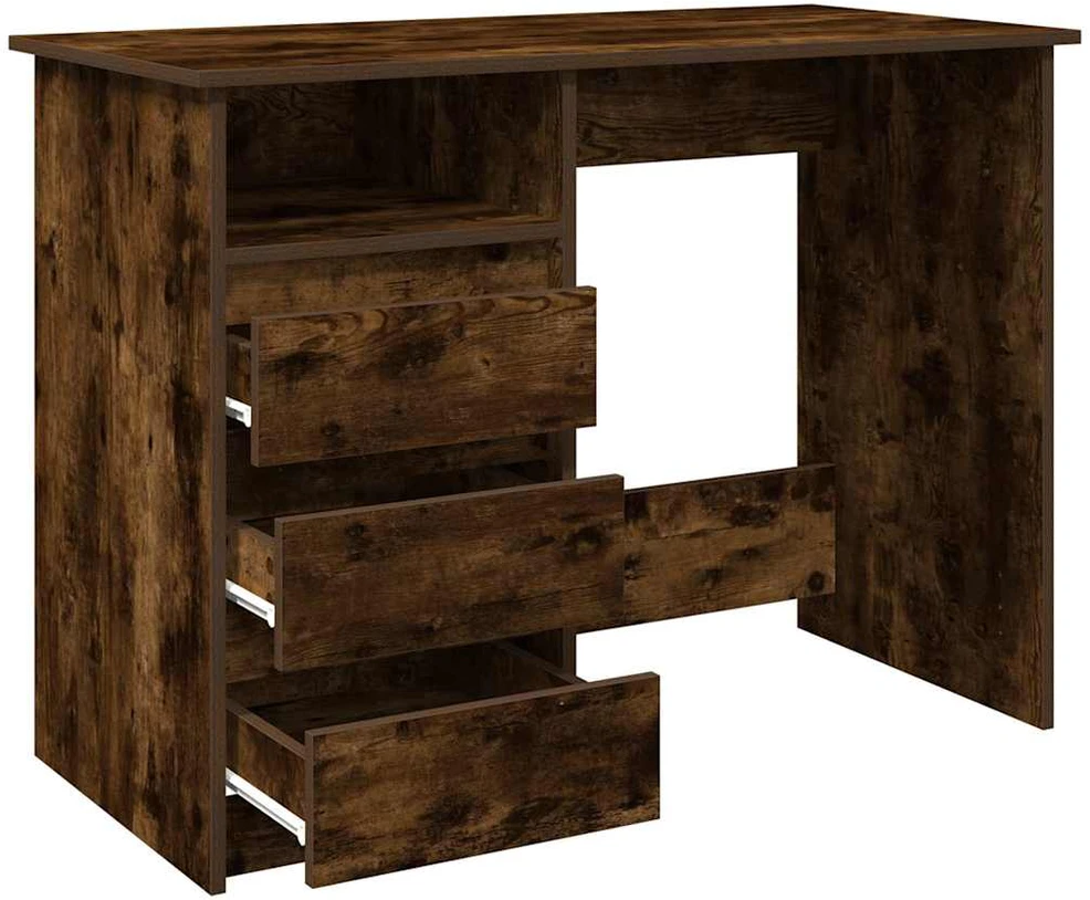 Rašomasis stalas, dūminio ąžuolo, 102x50x75cm, apdirbta mediena