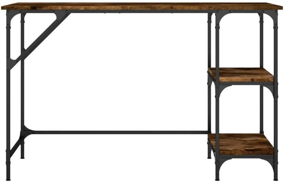 Rašomasis stalas, dūminio ąžuolo, 120x50x75cm, metalas/mediena