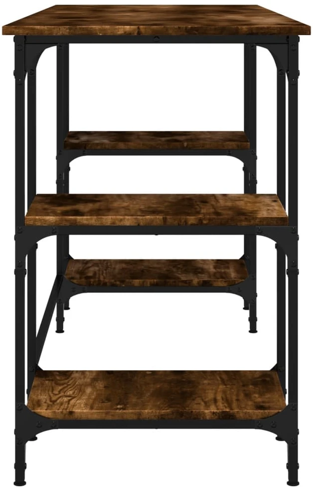 Rašomasis stalas, dūminio ąžuolo, 140x50x75cm, metalas/mediena