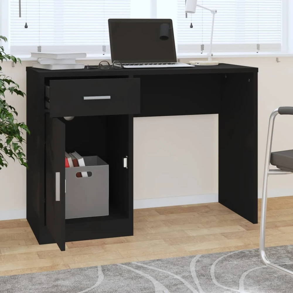 Rašomasis stalas, juodas, 100x40x73cm, mediena