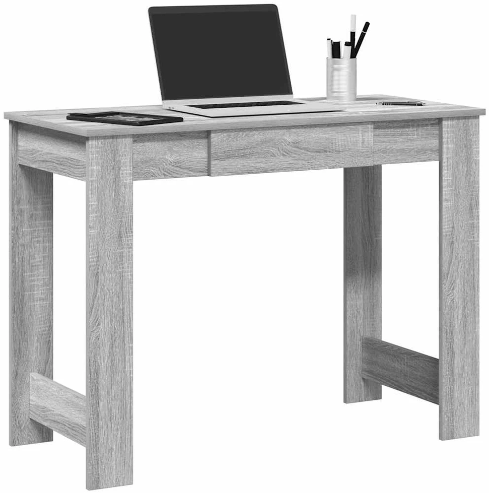 Rašomasis stalas, pilkas ąžuolo, 100x45x75cm, apdirbta mediena