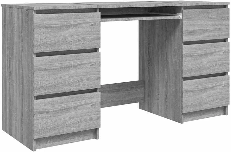 Rašomasis stalas, pilkas ąžuolo, 140x50x77cm, apdirbta mediena